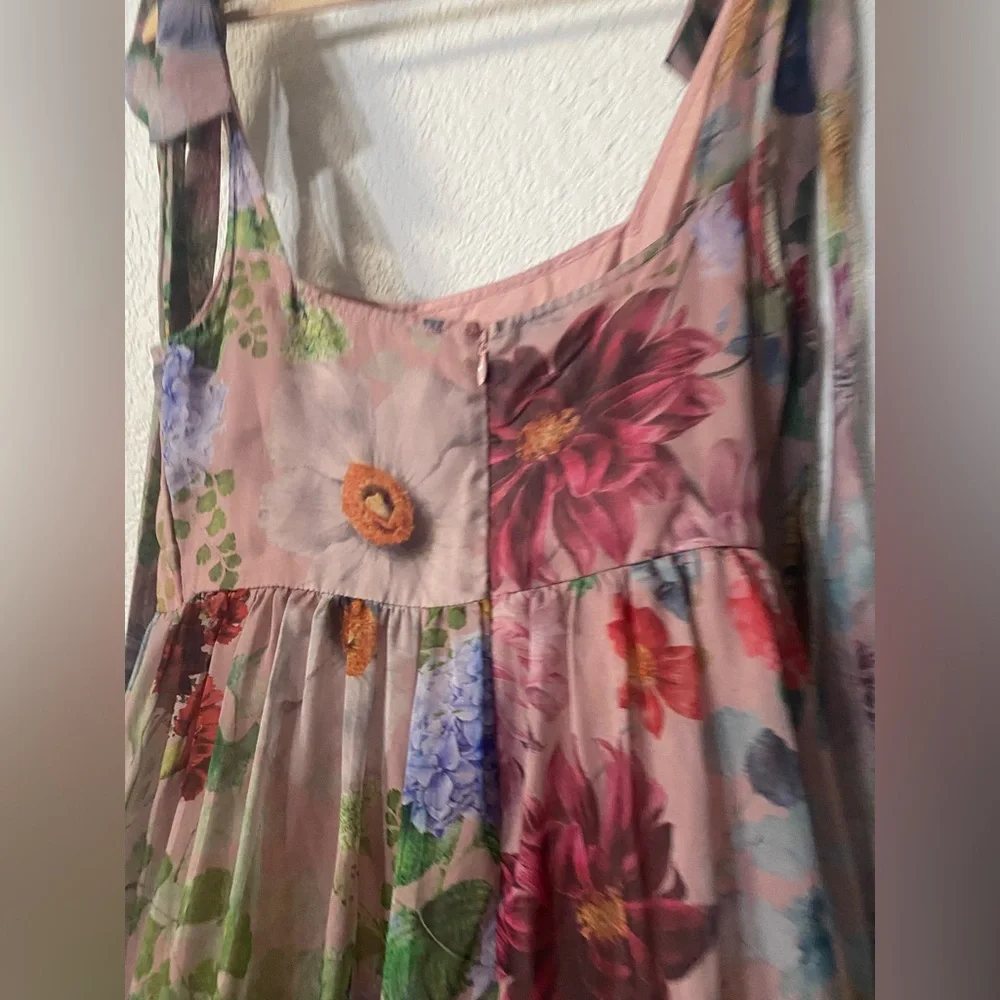 Anthropologie Geisha Designs Isabella Tiered A-line midi dress romantic floral - Picture 9 of 9